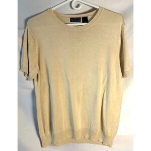 Liz Claiborne Women’s Butter/Pale Yellow Top, 100% Silk, Size XL Short Sleeve